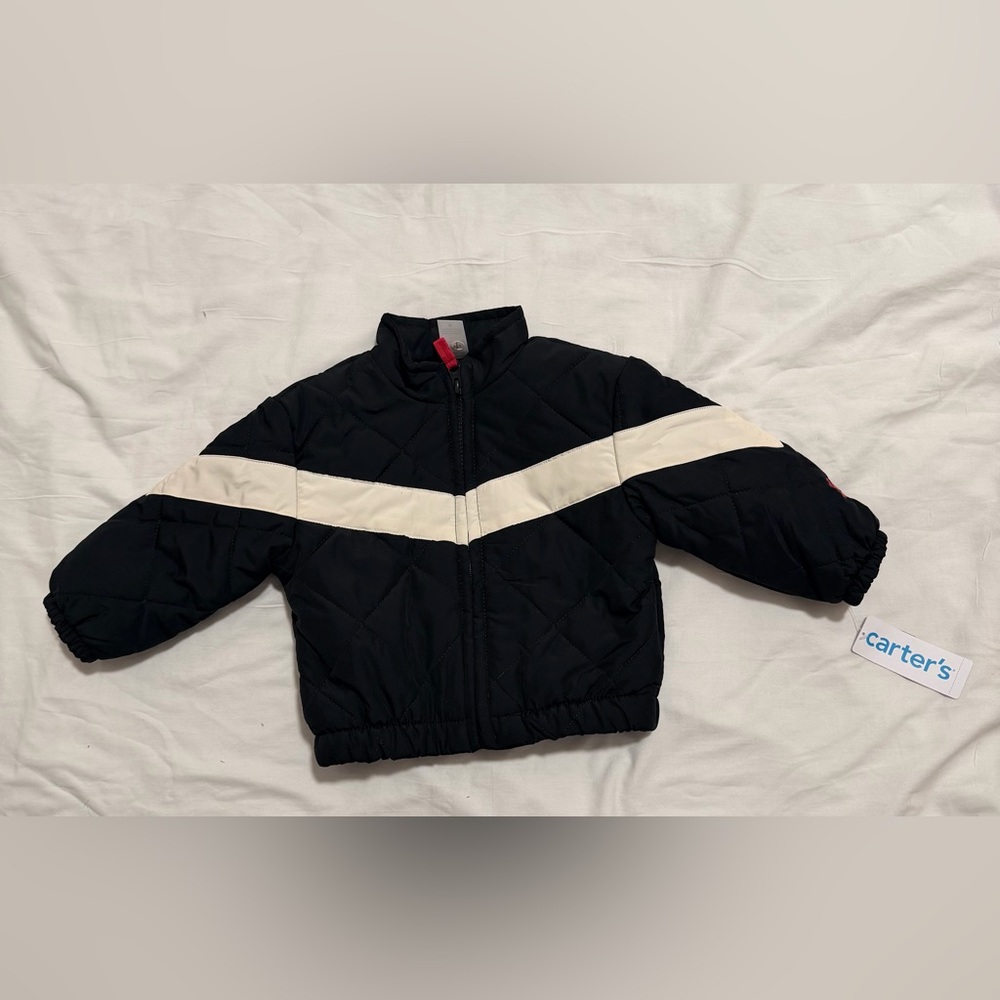 NWT Carter's Black and Cream Kids Puffer Jacket SIZE 18 M